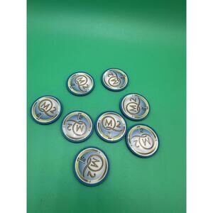 Lot Of 8 Vintage Queen Mary 2 One Dollar 1$ Casino Gaming Token Chip Coin Cunard